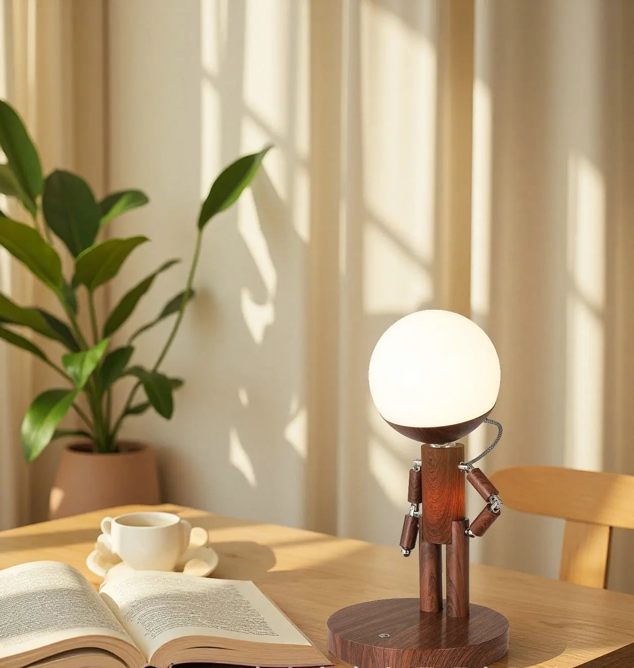 Puppet Man Wooden Desk Lamp