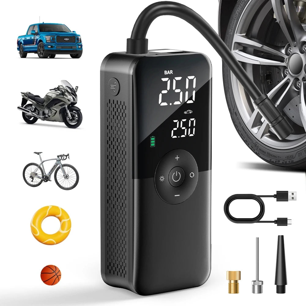 CARSUN™ Portable Tire Inflator – Digital Display | For All Vehicles