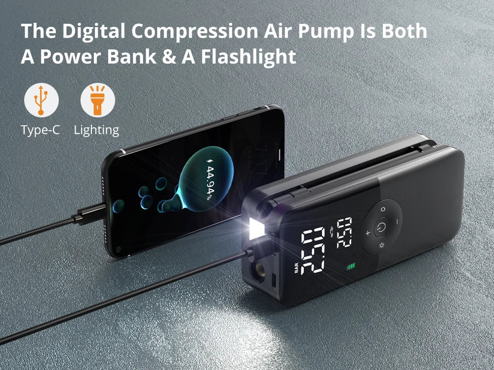 CARSUN™ Portable Tire Inflator – Digital Display | For All Vehicles