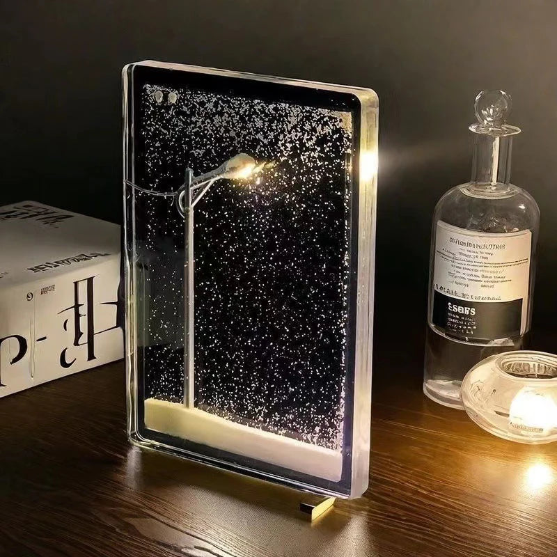 DIY Acrylic Snowy Night Light – Snow Scene Desk Lamp Gift