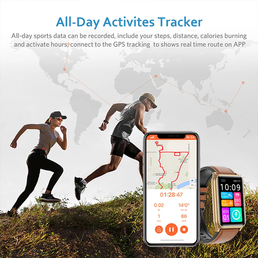 2025 Smartwatch – Heart Rate & Temp Monitor