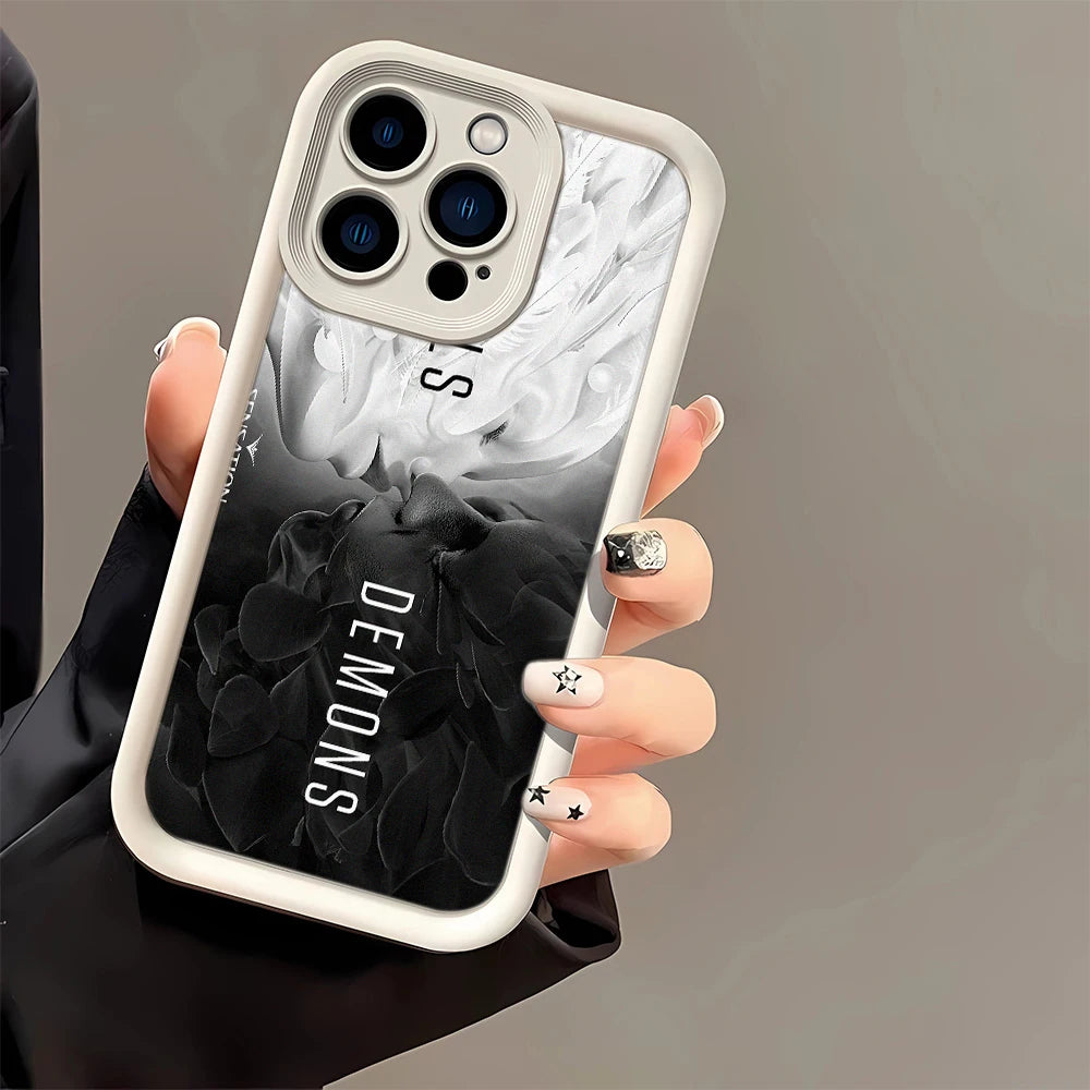 GEUMXL™ Angel & Demon iPhone Case – Shockproof Silicone | Stylish Cover
