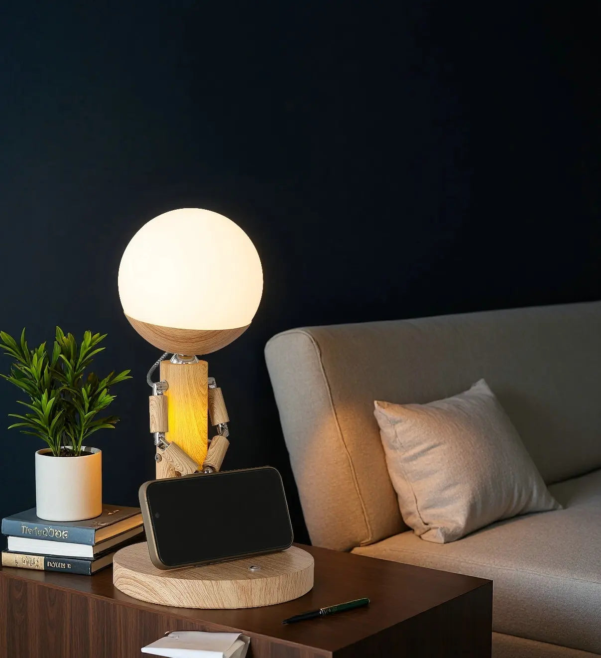 Puppet Man Wooden Desk Lamp