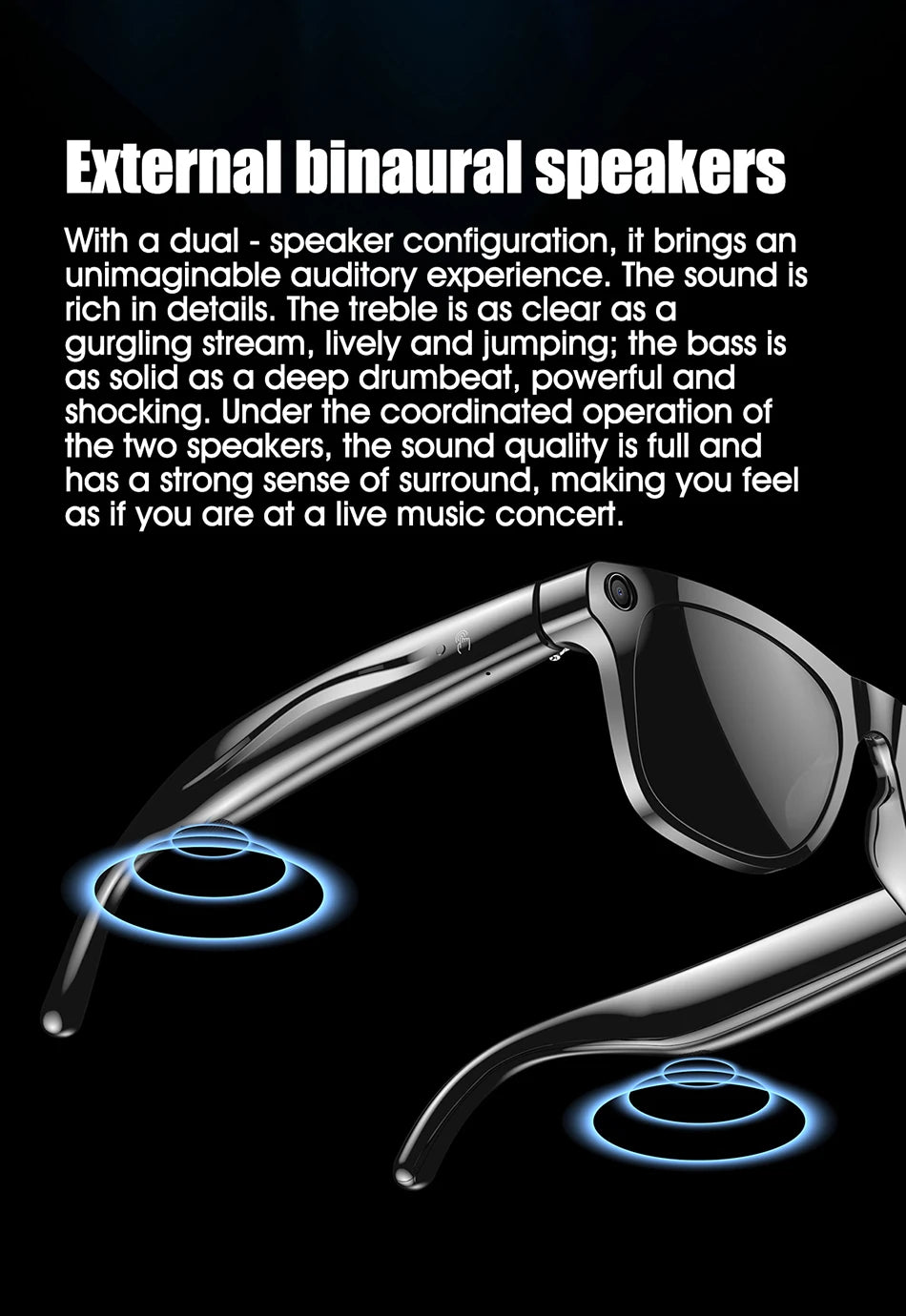 AI Smart Glasses – 100MP Camera, Music & ChatGPT
